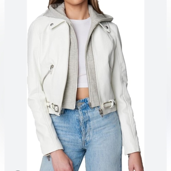 BLANKNYC Vegan Leather Hoodie Jacket XS - Picture 1 of 14